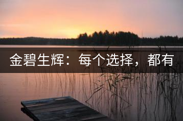 金碧生輝：每個(gè)選擇，都有選擇的理由