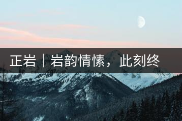 正巖｜巖韻情愫，此刻終得