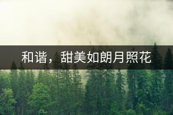 和諧，甜美如朗月照花