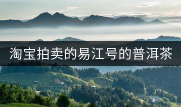 淘寶拍賣(mài)的易江號(hào)的普洱茶怎么樣？