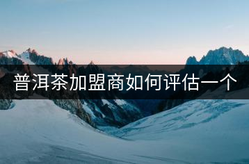 普洱茶加盟商如何評(píng)估一個(gè)普洱茶品牌是否值得加盟？