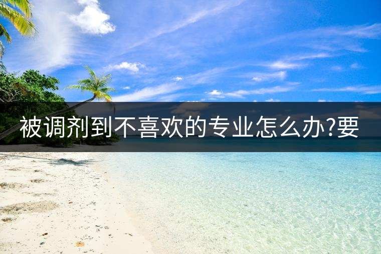 被調(diào)劑到不喜歡的專業(yè)怎么辦?要不要復(fù)讀?