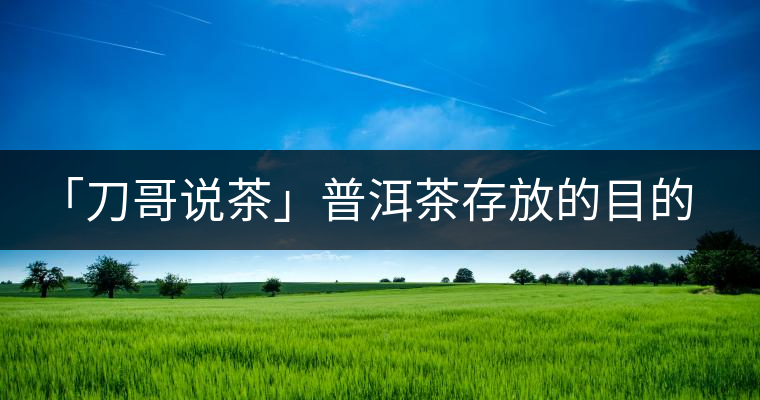 「刀哥說(shuō)茶」普洱茶存放的目的，是為了轉(zhuǎn)化它的苦澀生青