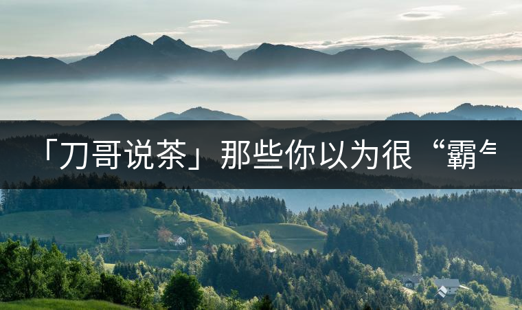 「刀哥說茶」那些你以為很“霸氣”的茶，根本就不是...