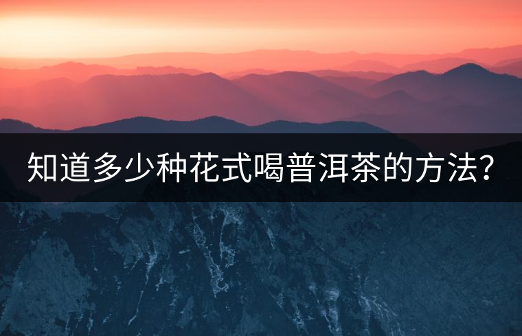 知道多少種花式喝普洱茶的方法？