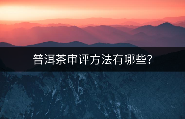 普洱茶審評(píng)方法有哪些？