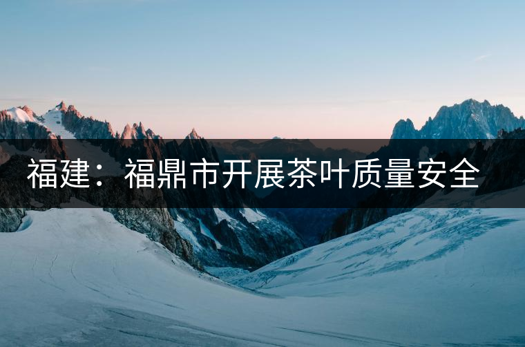 福建：福鼎市開展茶葉質量安全專項執(zhí)法檢查