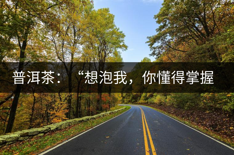 普洱茶：“想泡我，你懂得掌握‘火候’嗎？”