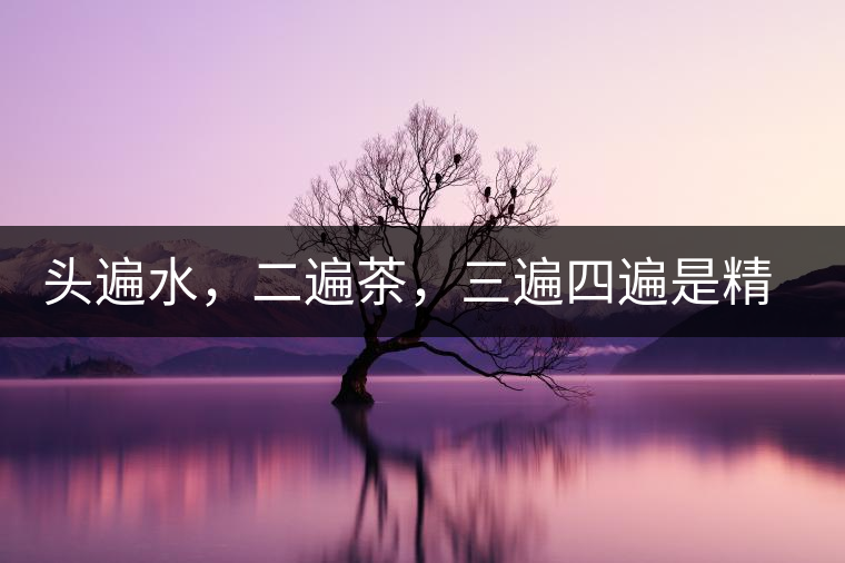 頭遍水，二遍茶，三遍四遍是精華