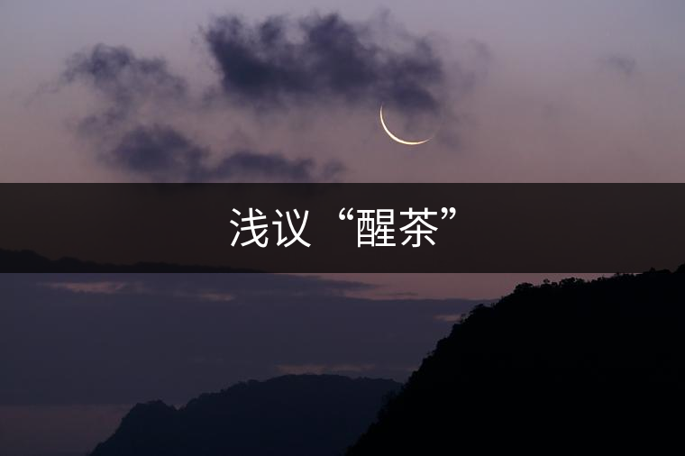 淺議“醒茶”
