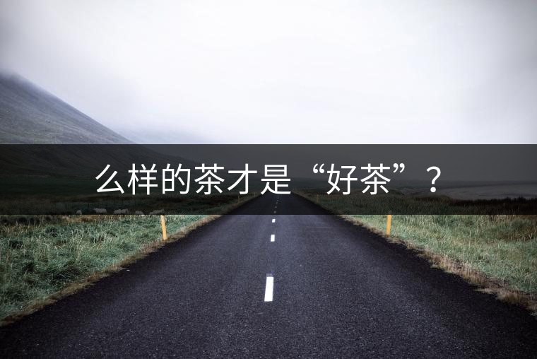 么樣的茶才是“好茶”？
