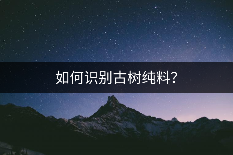 如何識別古樹純料？