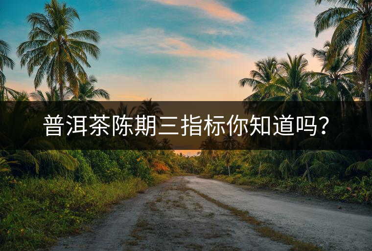 普洱茶陳期三指標(biāo)你知道嗎？