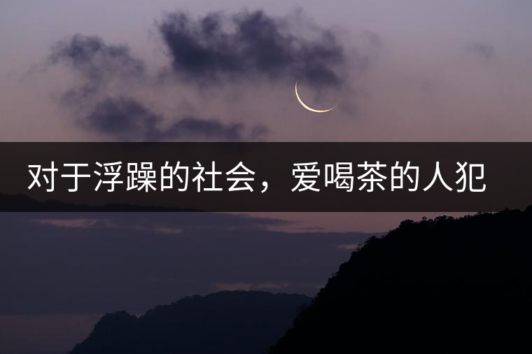 對于浮躁的社會，愛喝茶的人犯了種種罪行