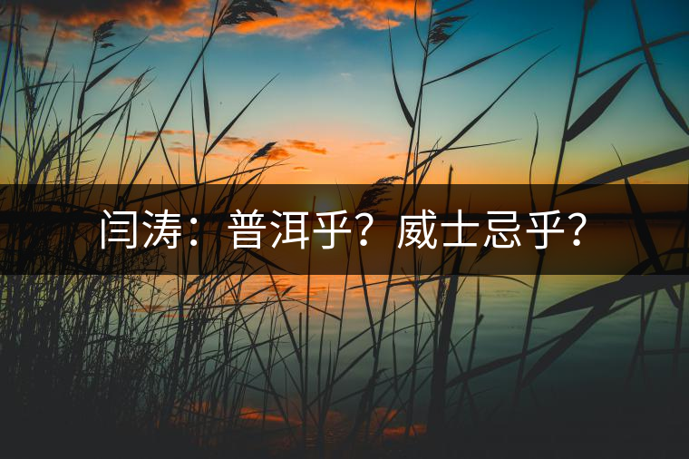閆濤：普洱乎？威士忌乎？
