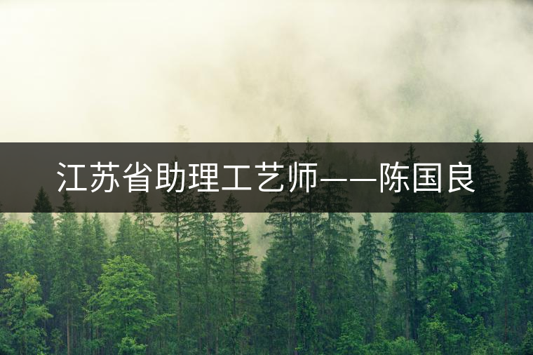 江蘇省助理工藝師——陳國(guó)良