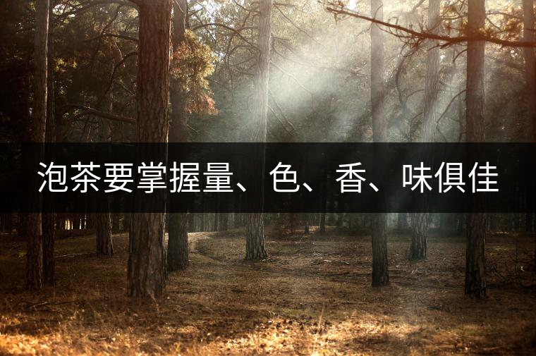 泡茶要掌握量、色、香、味俱佳