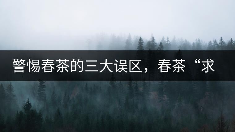 警惕春茶的三大誤區(qū)，春茶“求早”不如“求好”！
