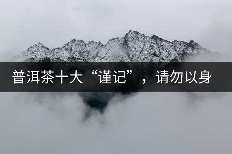 普洱茶十大“謹(jǐn)記”，請勿以身相試
