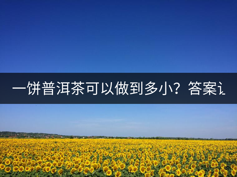 一餅普洱茶可以做到多小？答案讓人意想不到...