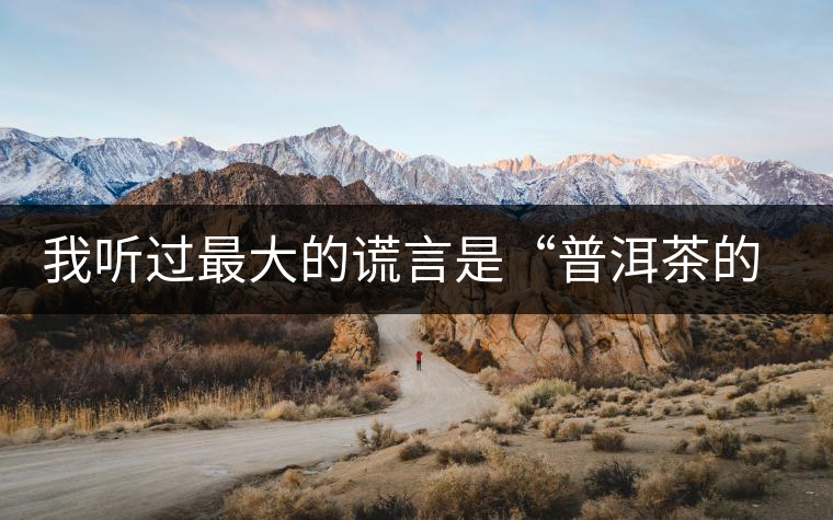 我聽過最大的謊言是“普洱茶的苦、澀、濃，就是霸氣”