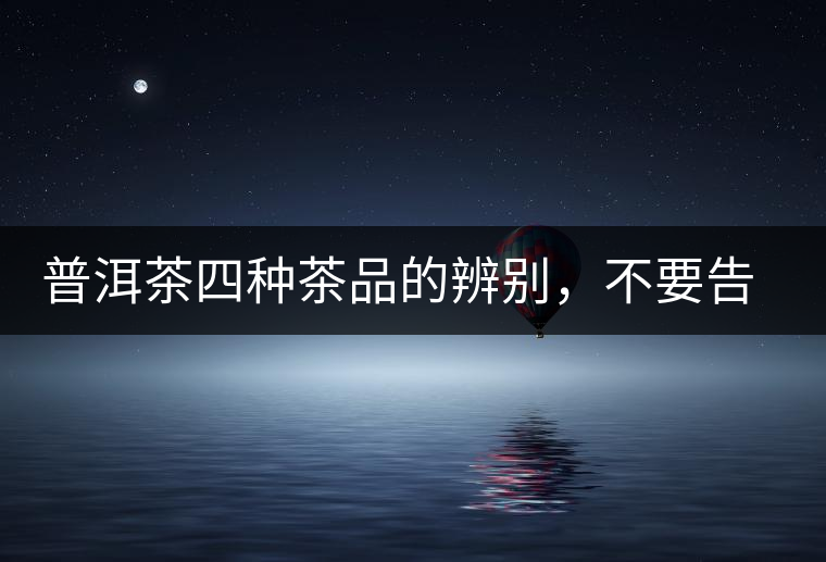 普洱茶四種茶品的辨別，不要告訴我你還不知道