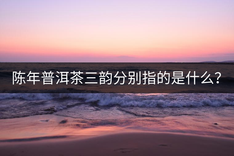 陳年普洱茶三韻分別指的是什么？