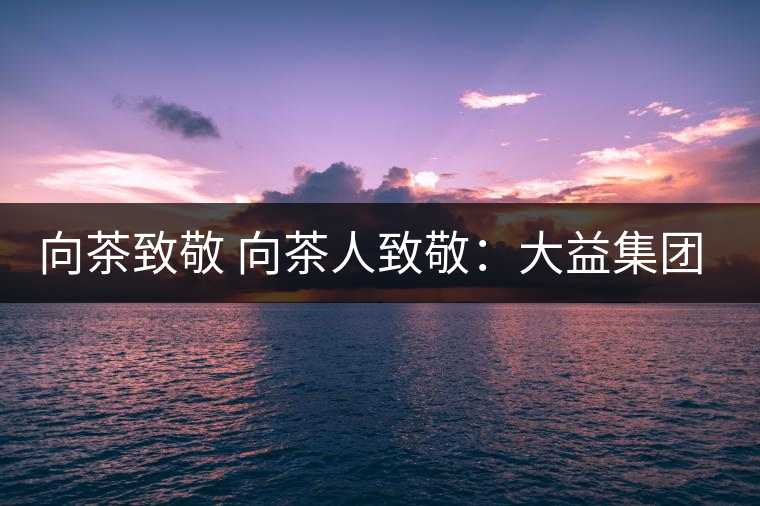 向茶致敬 向茶人致敬：大益集團吳遠(yuǎn)之先生