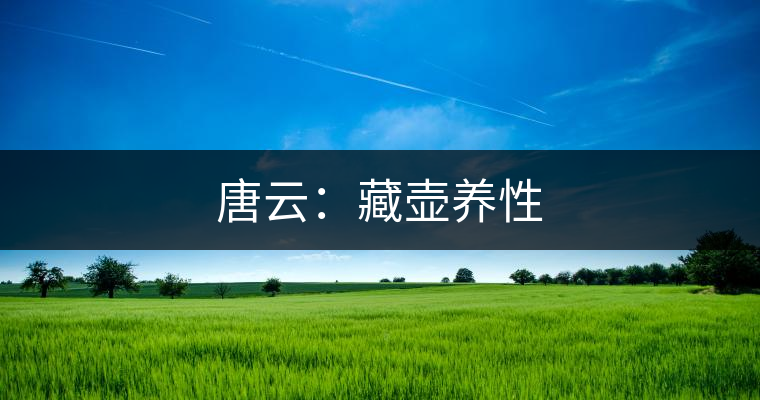 唐云：藏壺養(yǎng)性