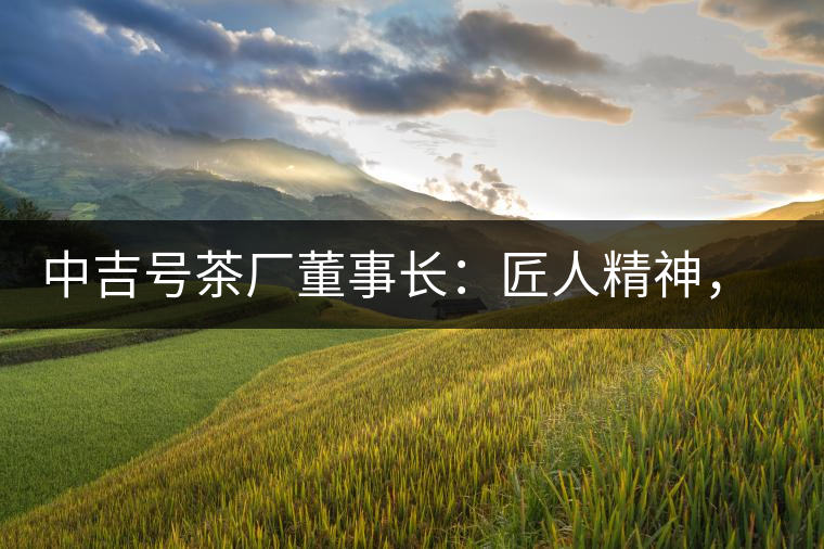 中吉號(hào)茶廠董事長：匠人精神，普洱茶人成就大業(yè)的砝碼