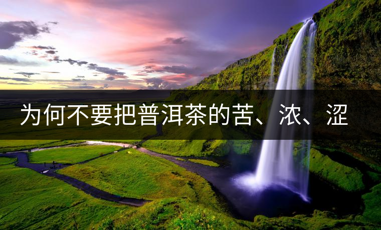 為何不要把普洱茶的苦、濃、澀味混為一談？
