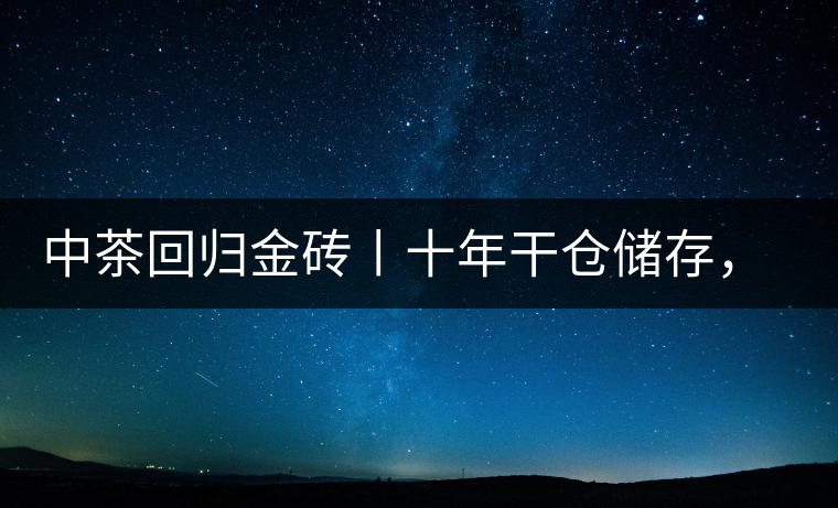 中茶回歸金磚丨十年干倉儲存，只為你回眸一笑