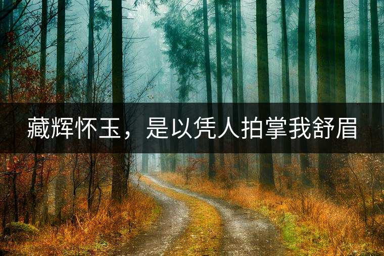 藏輝懷玉，是以憑人拍掌我舒眉