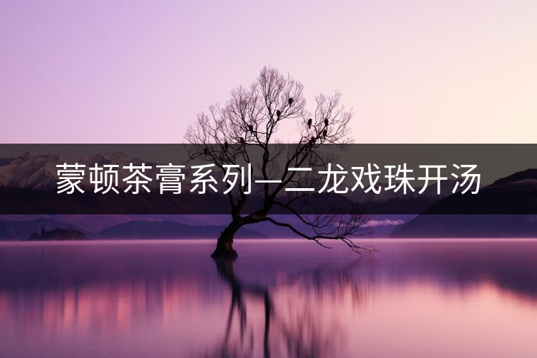 蒙頓茶膏系列—二龍戲珠開(kāi)湯