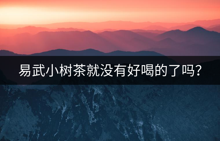 易武小樹(shù)茶就沒(méi)有好喝的了嗎？