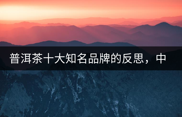 普洱茶十大知名品牌的反思，中國有沒有真正的普洱茶高端品牌？