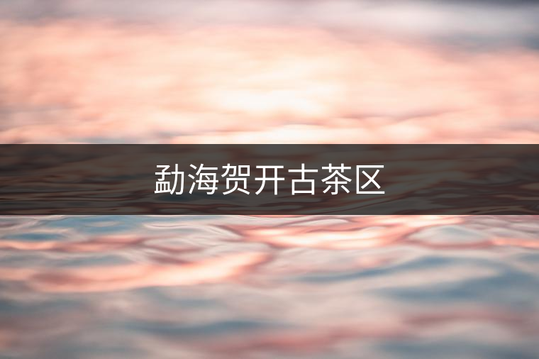 勐海賀開古茶區(qū) 勐海賀開古茶區(qū)