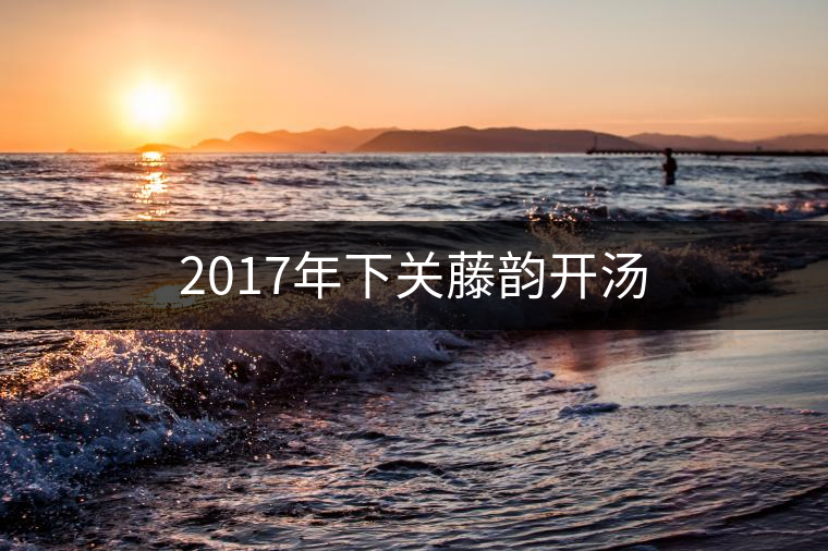 2017年下關藤韻開湯 2017年下關藤韻開湯