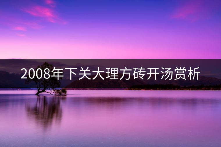2008年下關(guān)大理方磚開湯賞析