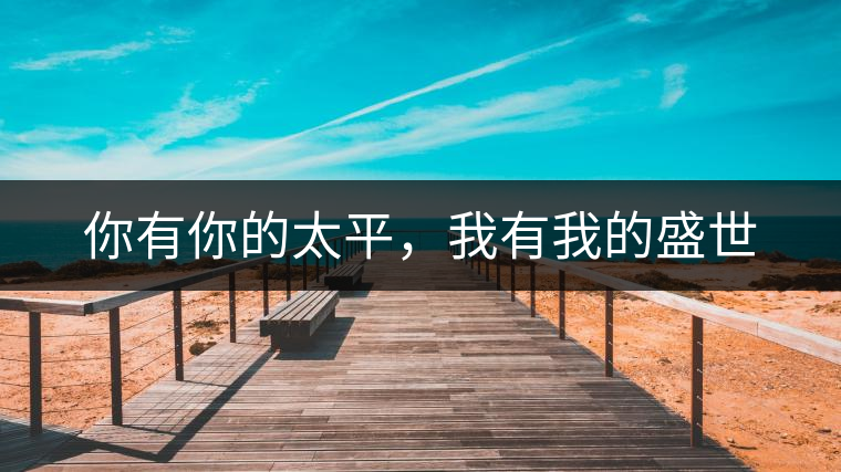 你有你的太平，我有我的盛世