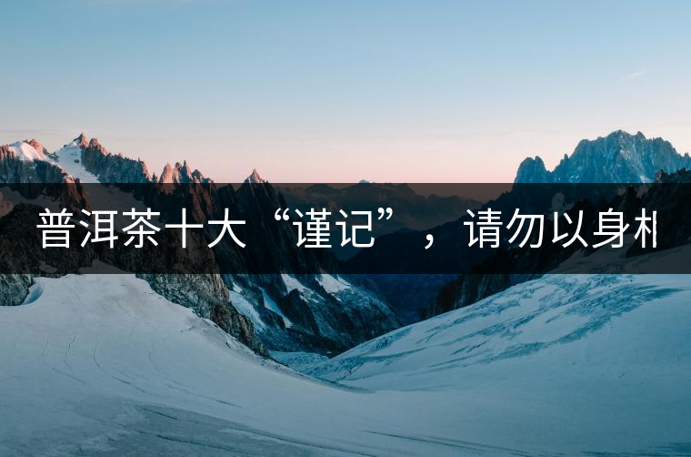 普洱茶十大“謹(jǐn)記”，請勿以身相試！