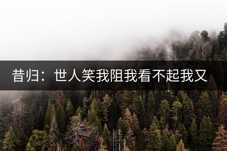 昔歸：世人笑我阻我看不起我又如何？我還是我