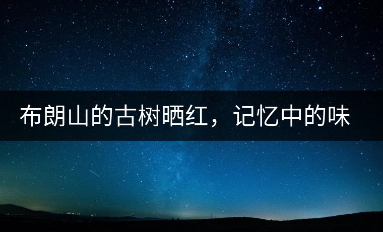 布朗山的古樹曬紅，記憶中的味道