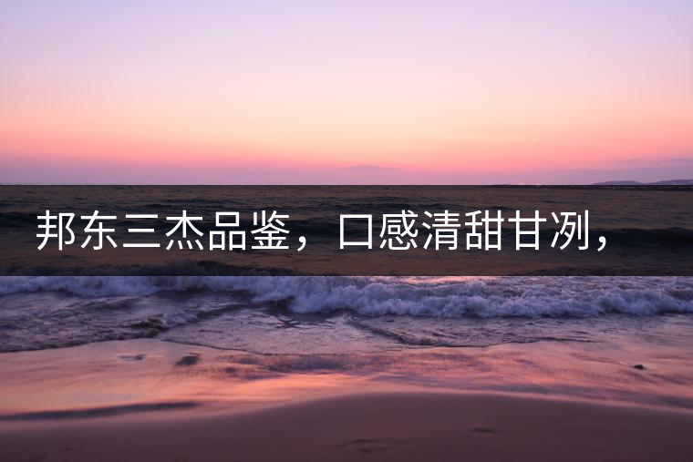 邦東三杰品鑒，口感清甜甘冽，香氣富于變化