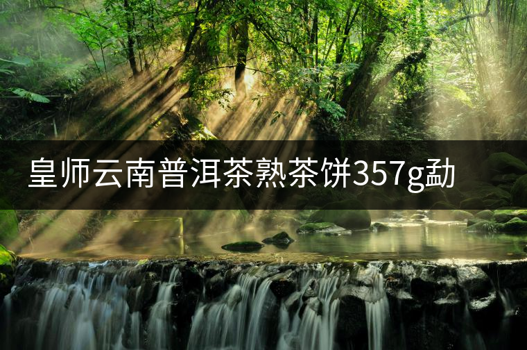 皇師云南普洱茶熟茶餅357g勐海易武特八年陳香茶級送禮茶葉送茶具