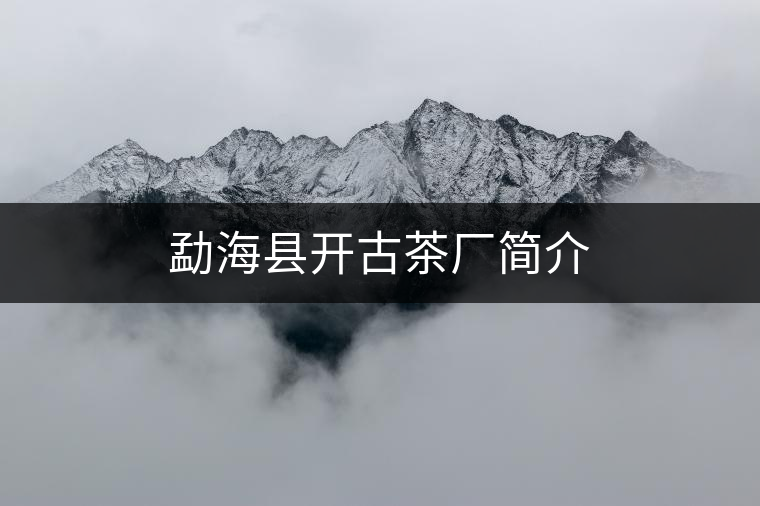 勐??h開(kāi)古茶廠簡(jiǎn)介 勐海縣開(kāi)古茶廠簡(jiǎn)介