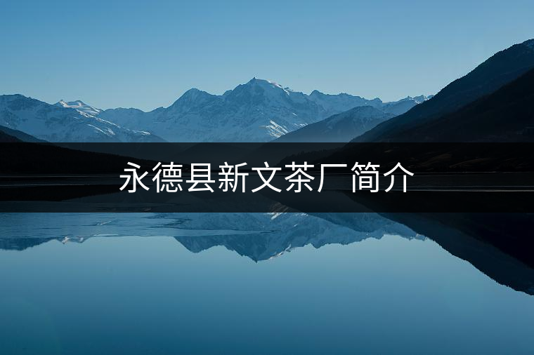 永德縣新文茶廠簡(jiǎn)介