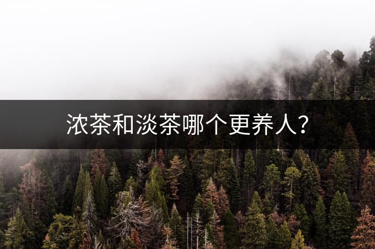 濃茶和淡茶哪個(gè)更養(yǎng)人？