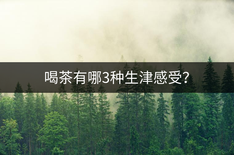 喝茶有哪3種生津感受？