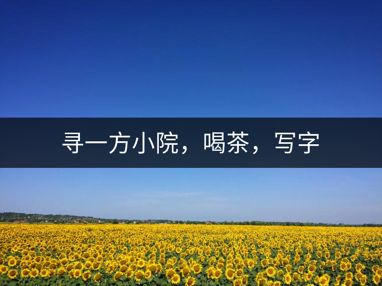 尋一方小院，喝茶，寫字